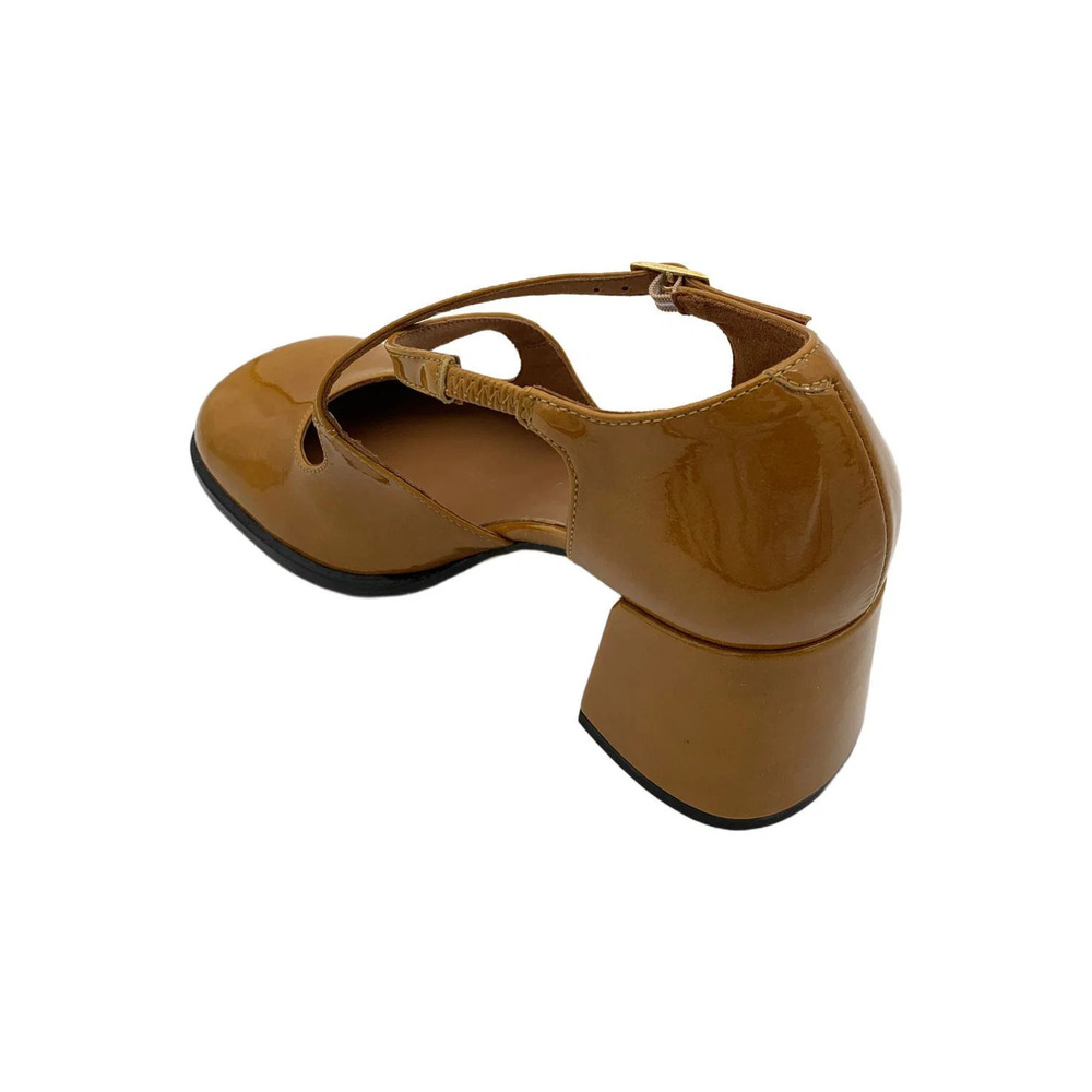 Intentionally Blank Women's Leather Cross Strap Pumps Honey - Medium - Picture 3 of 3